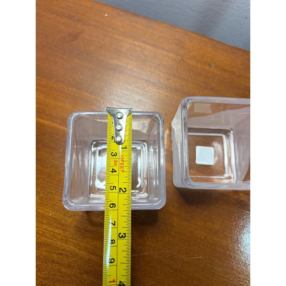 PartyLite Cirrus Pair Square Glass Votive Tealight Candle Holder Set of 2 Boxed - Picture 6 of 10